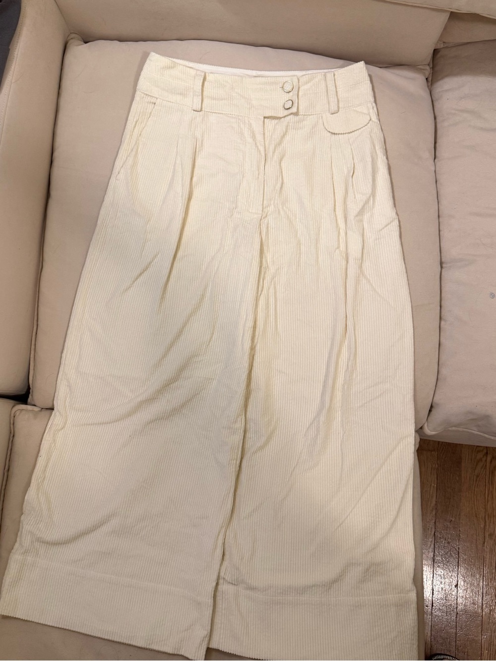 FARM Rio Cream Wide-Leg High-Waist Pants